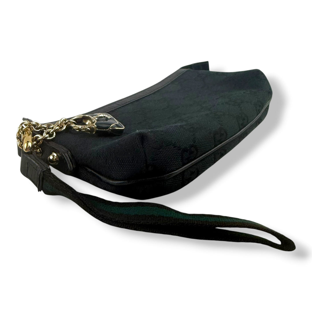 Gucci GG Black Wristlet Pouch