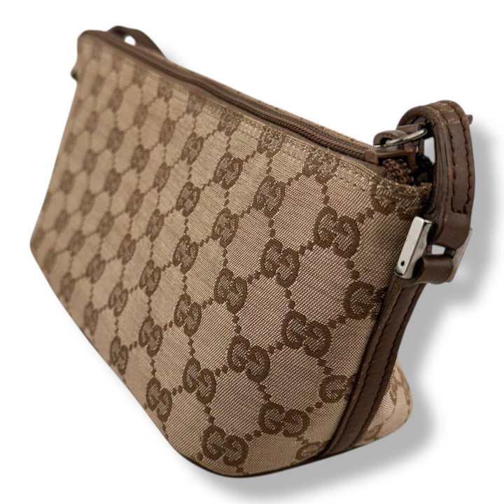 Gucci GG Supreme Beige/Brown Boat Pochette Handbag