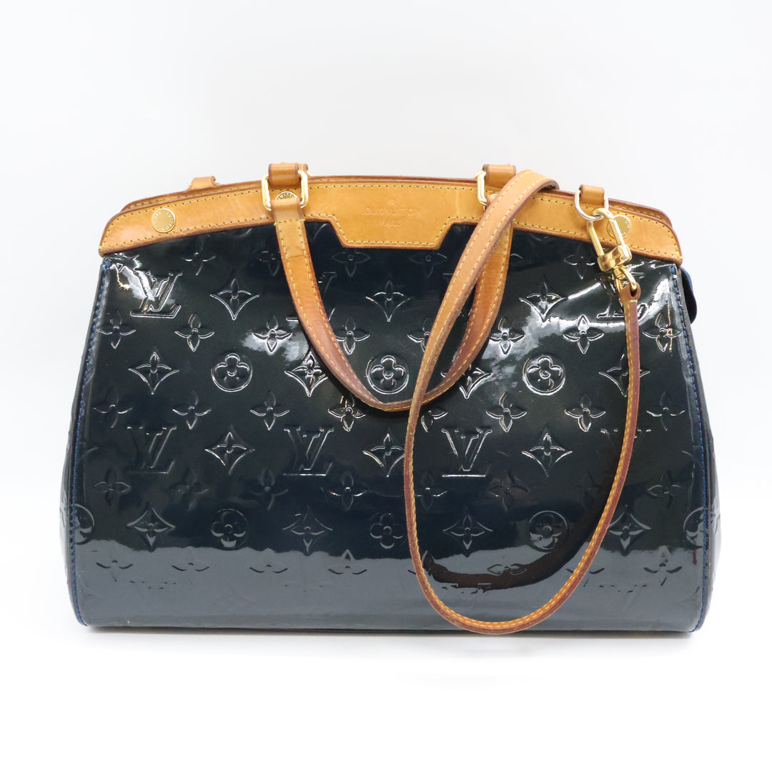 Louis Vuitton Brea MM Sea Green Vernis Patent Leather Handbag