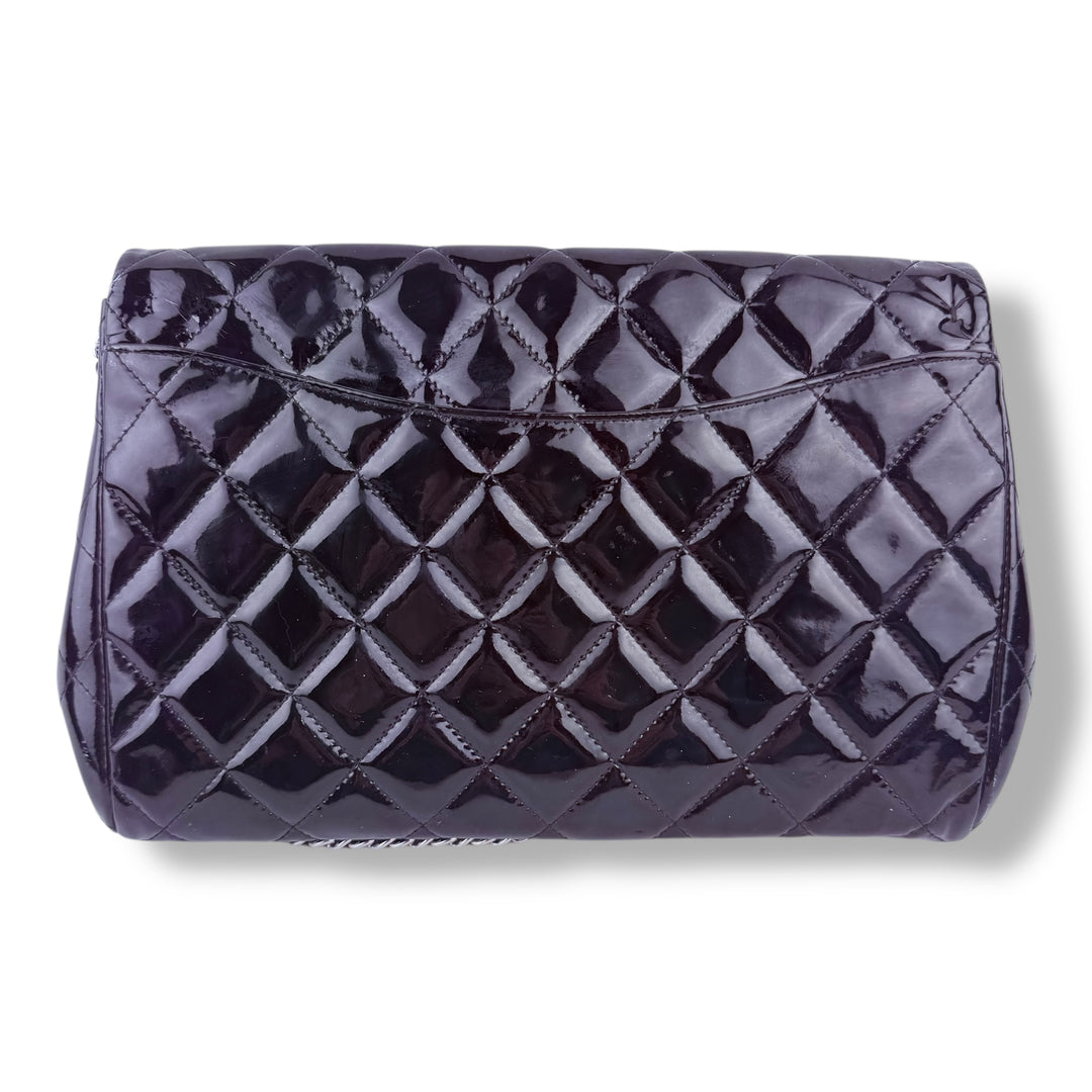 Chanel Black Patent Classic Flap Shoulder Handbag