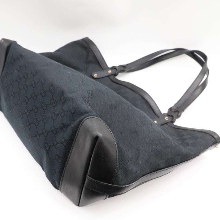 Gucci GG Black Monogram Tote Handbag W/ Pouch
