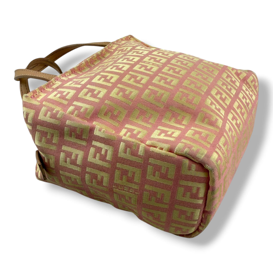Fendi Zucca Pink Zucchino Monogram Mini Tote Handbag