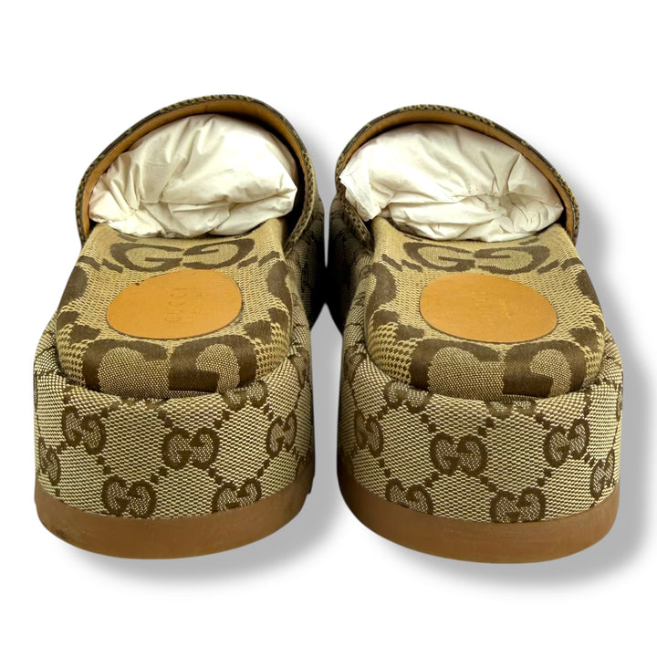 Gucci Angelina Slides Beige GG Supreme Canvas UK 6 / EU 39