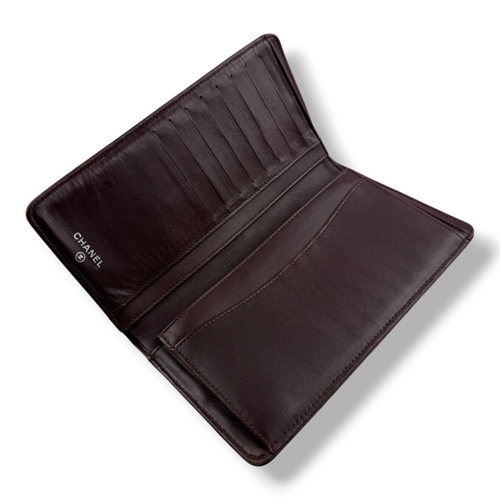 Chanel Long Lambskin Black Wallet