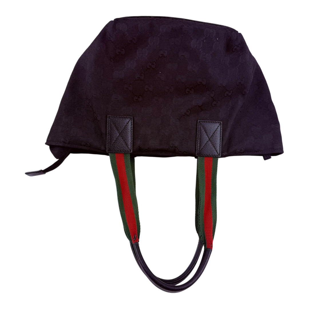 Gucci Sherry Tote Black GG Monogram Handbag