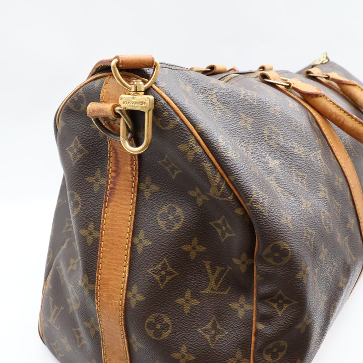 Louis Vuitton Bandouliere Vintage Brown Monogram 50 Keepall Duffle Bag