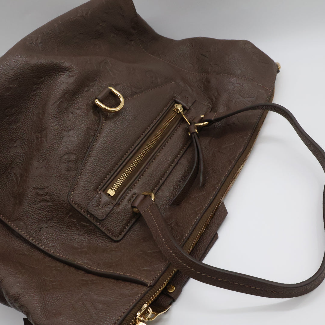Louis Vuitton Lumineuse PM Empreinte Brown Leather Tote Handbag