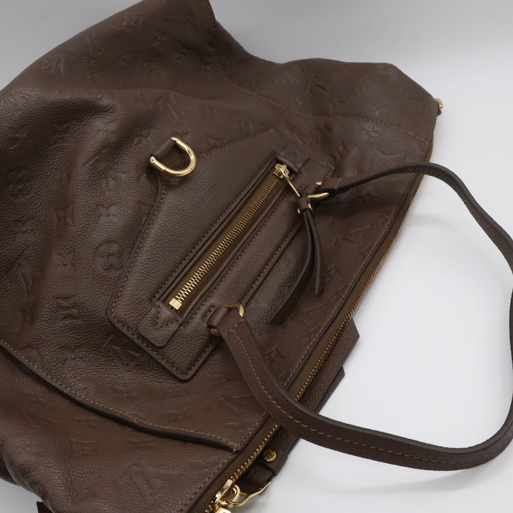 Louis Vuitton Lumineuse PM Empreinte Brown Leather Tote Handbag