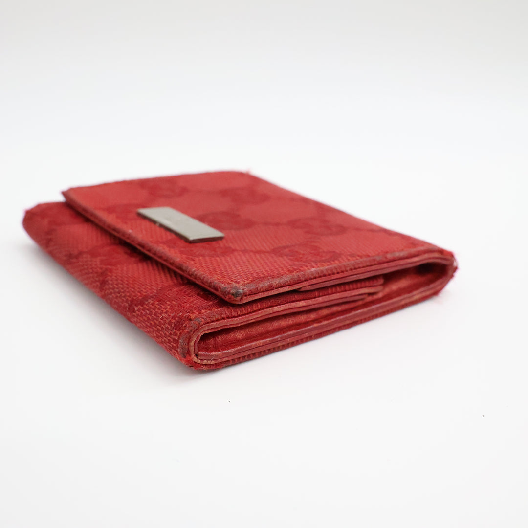 Gucci GG Red Canvas Coin Pouch