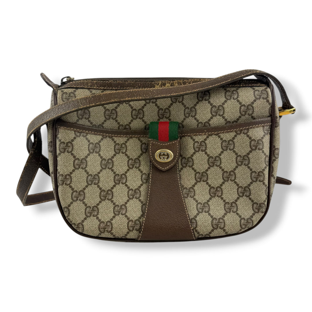 Gucci Vintage Beige Sherry Line Crossbody Handbag