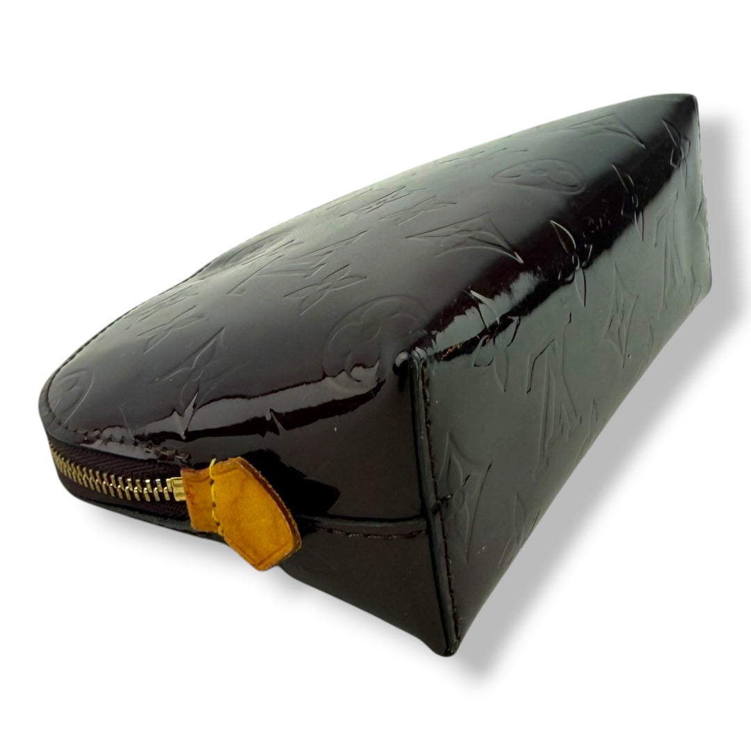 Louis Vuitton Vernis Patent Leather Amarante Monogram Travel Cosmetic Pouch