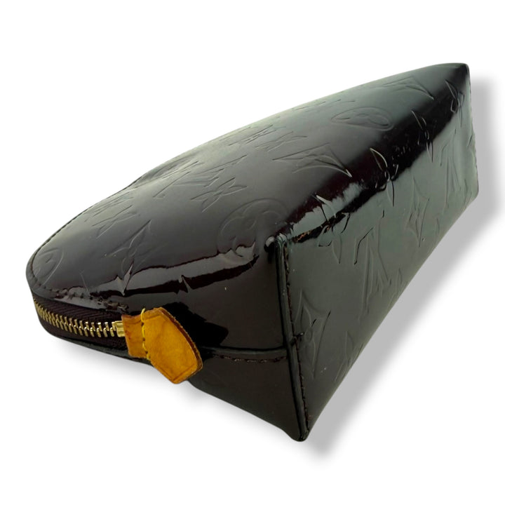 Louis Vuitton Vernis Patent Leather Amarante Monogram Travel Cosmetic Pouch