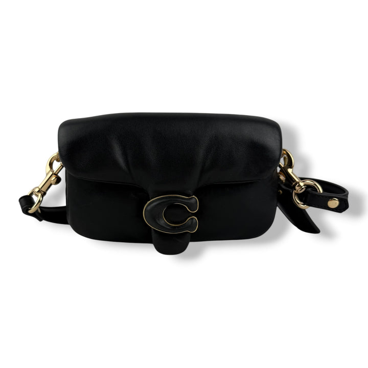 Coach Pillow Tabby 18 Black Leather Handbag