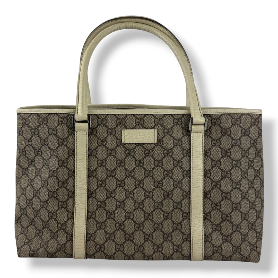 Gucci GG Beige/White Supreme Canvas Tote Bag