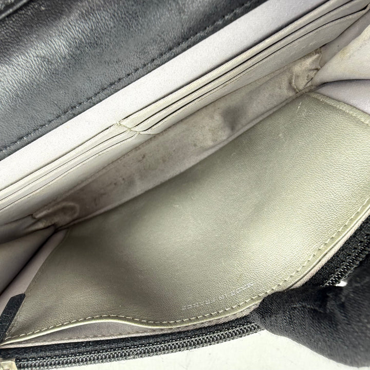 CHANEL Lambskin Quilted Camelia Wallet On Chain WOC Black Handbag