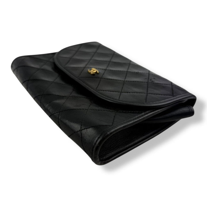Chanel Black Lambskin Vintage Mini Matelasse Handbag