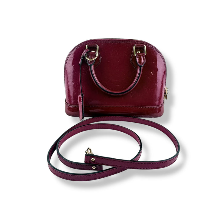 Louis Vuitton Alma BB Vernis Red Monogram Handbag