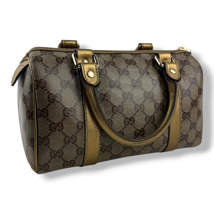 Gucci GG Gold/Beige Boston Canvas Bag