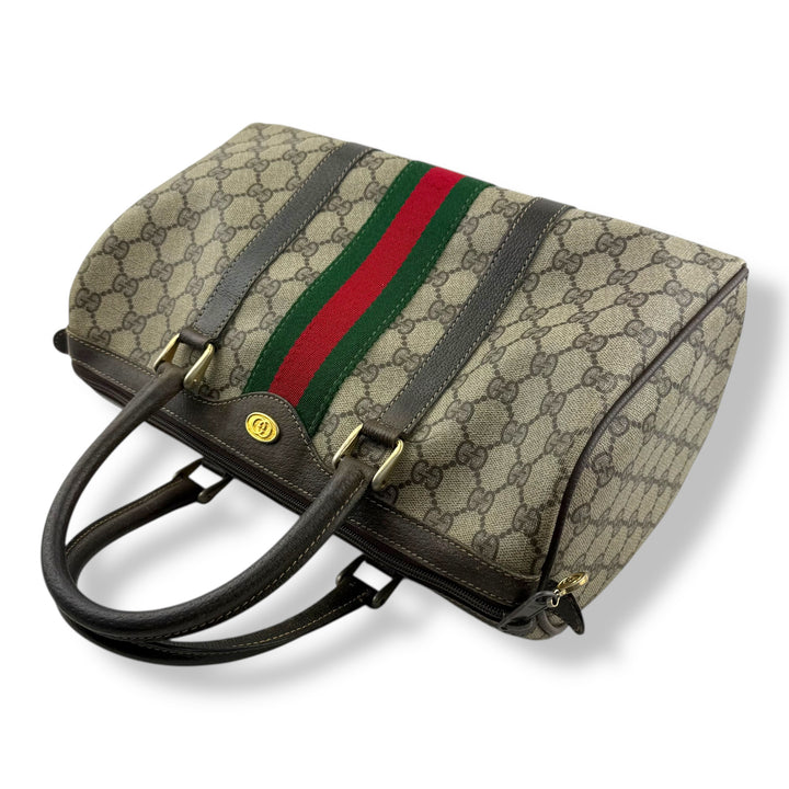 Gucci Beige GG Monogram Boston Canvas Bag