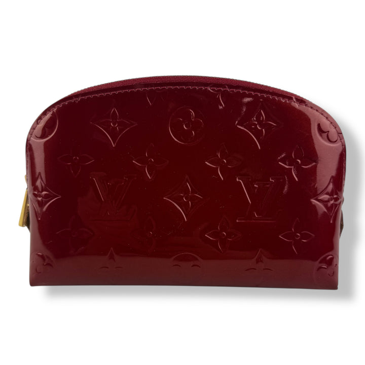 Louis Vuitton Red Vernis Patent Leather Travel Cosmetic PM Pouch