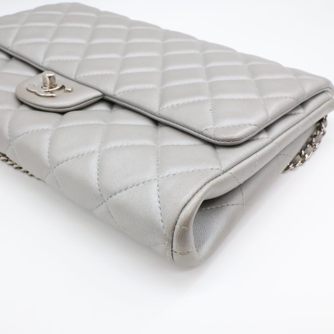 Chanel Lambskin Grey Timeless WOC Classic Flap Shoulder Bag
