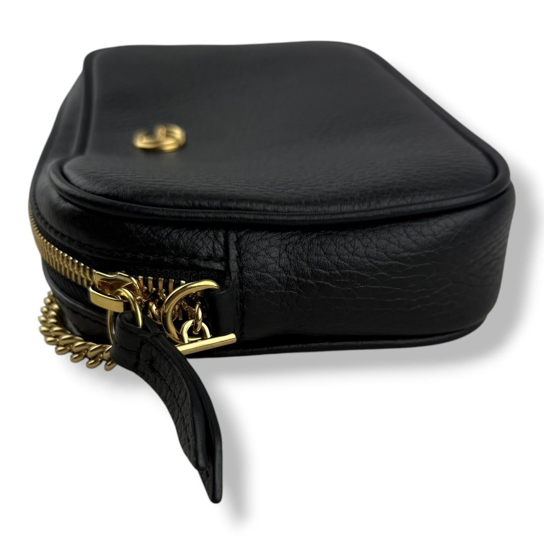 Gucci GG Marmont Black Leather Mini Camera Handbag