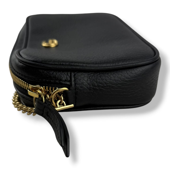 Gucci GG Marmont Black Leather Mini Camera Handbag