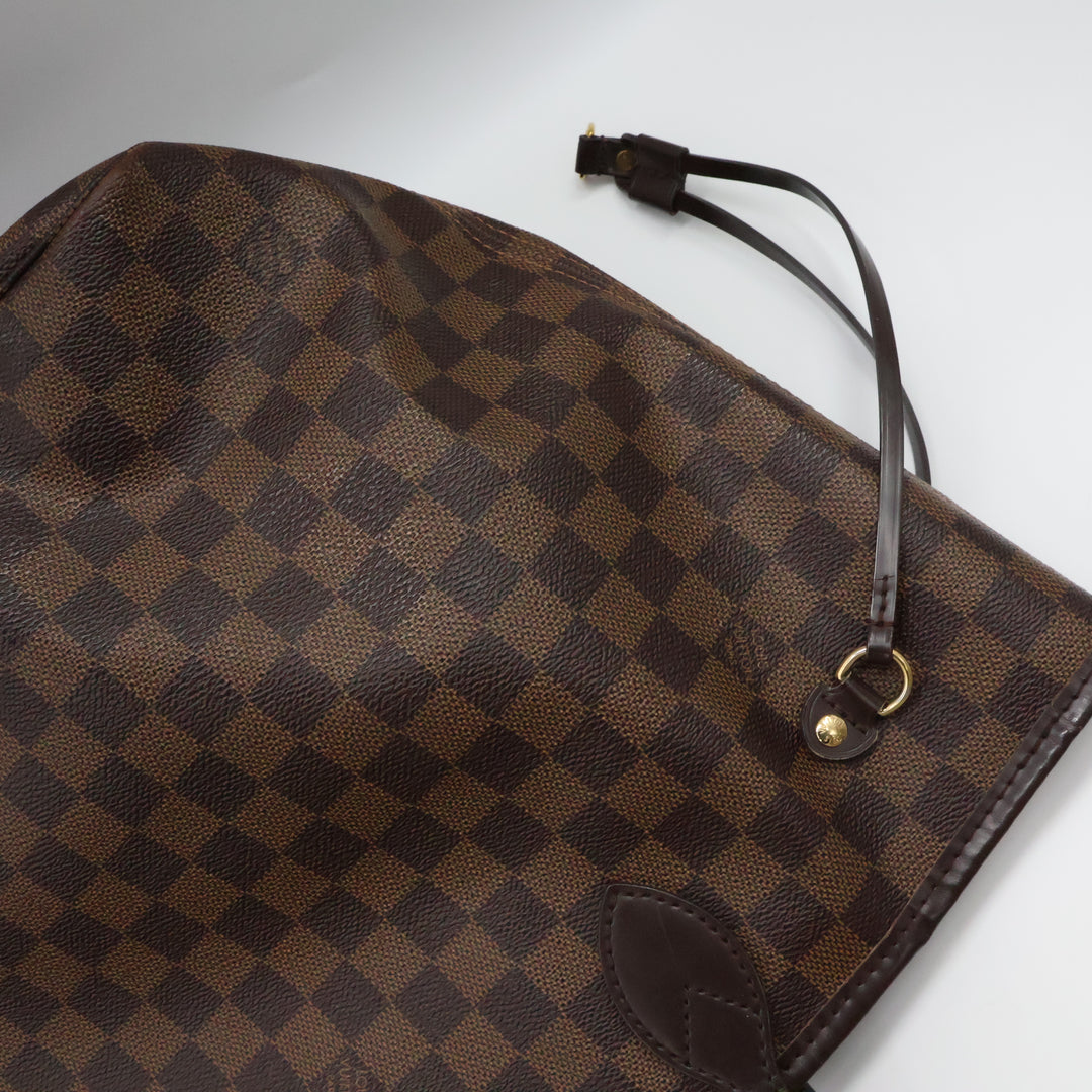 Louis Vuitton Brown Damier Neverfull MM Handbag W/ Clutch Pouch