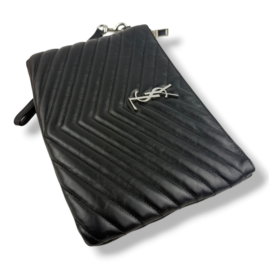 Saint Laurent Cassandre Matalesse Jolie Black Clutch Pouch