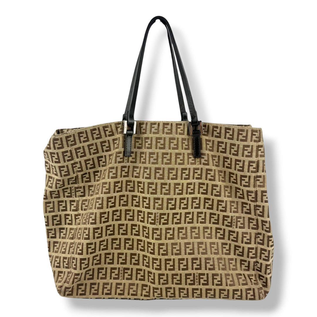 Fendi Zucca Beige Monogram Tote Handbag