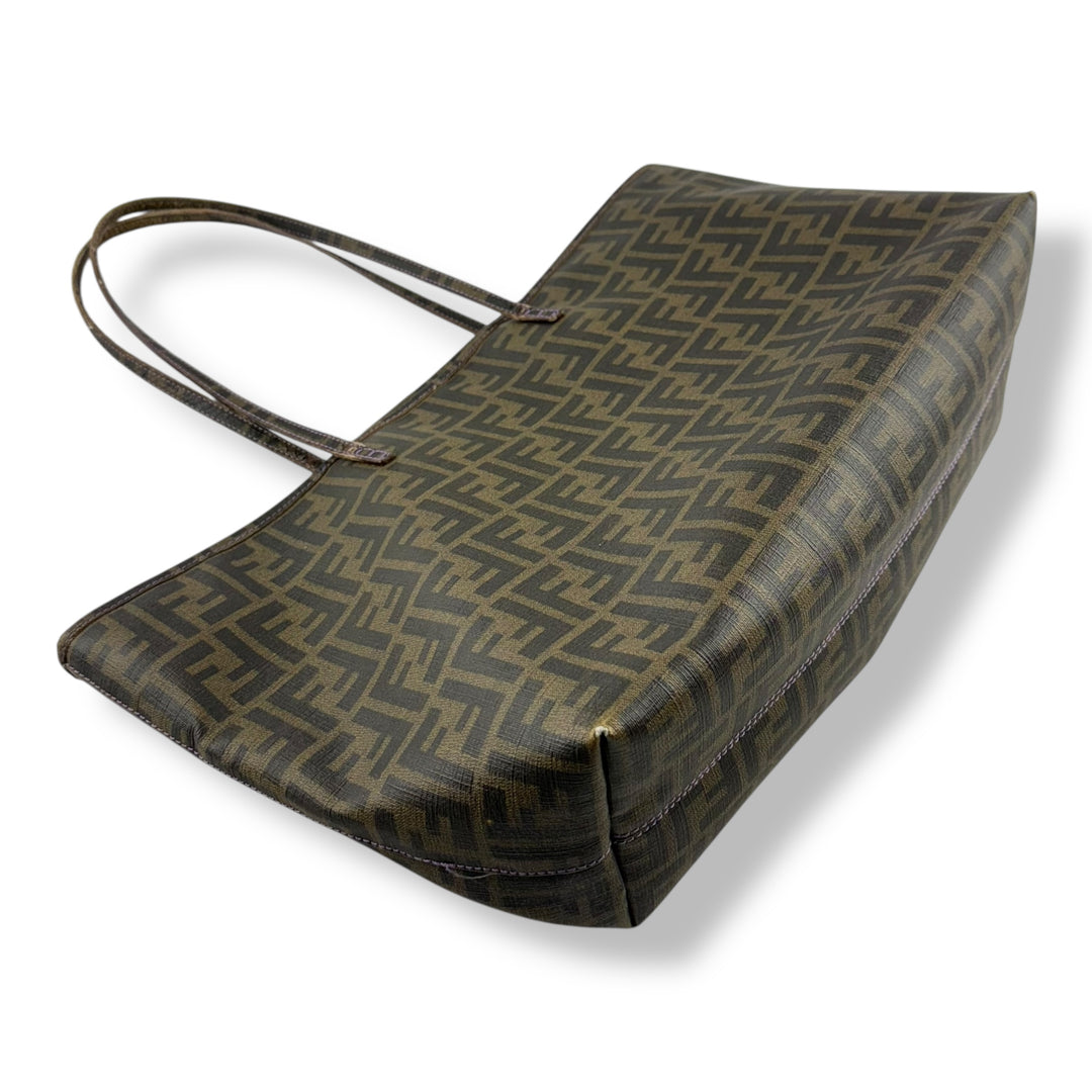 Fendi Roll Bag Brown Leather Tote Handbag