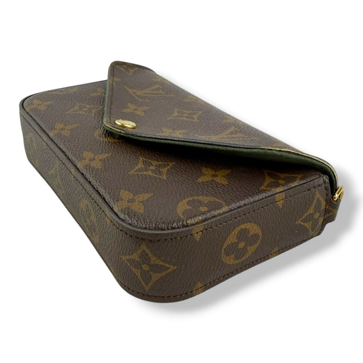 Louis Vuitton Felicie Brown Monogram Strap & Go Handbag