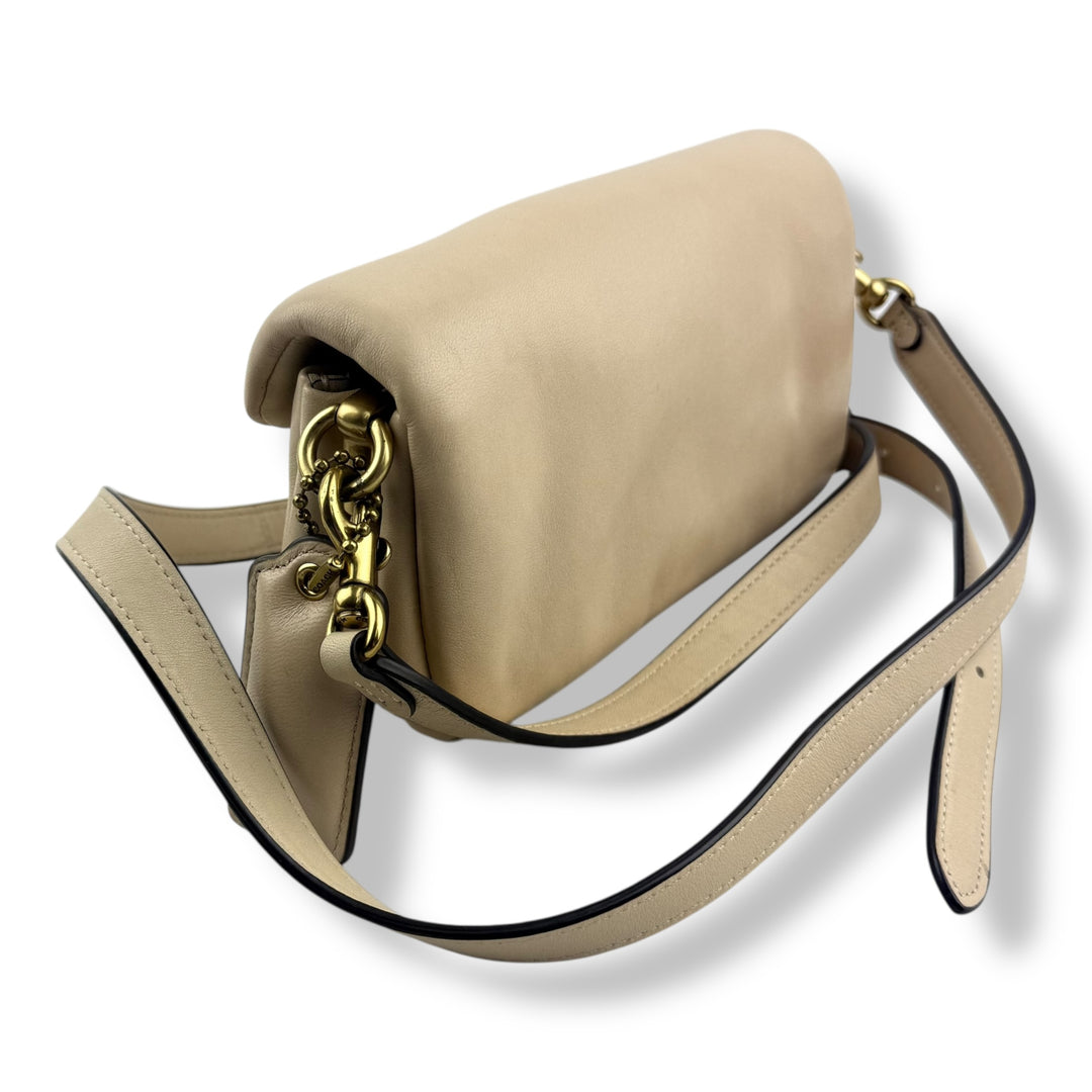 Coach Pillow Tabby 18 Cream Leather Handbag