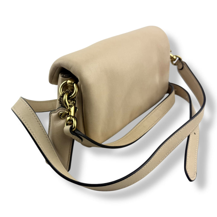 Coach Pillow Tabby 18 Cream Leather Handbag