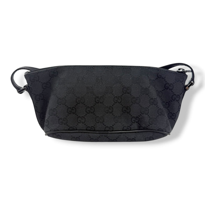 Gucci GG Supreme Black Boat Pochette Handbag