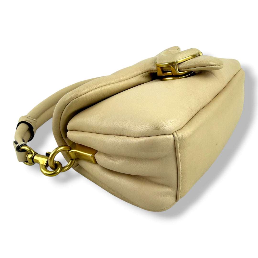 Coach Pillow Tabby 18 Beige Leather Handbag