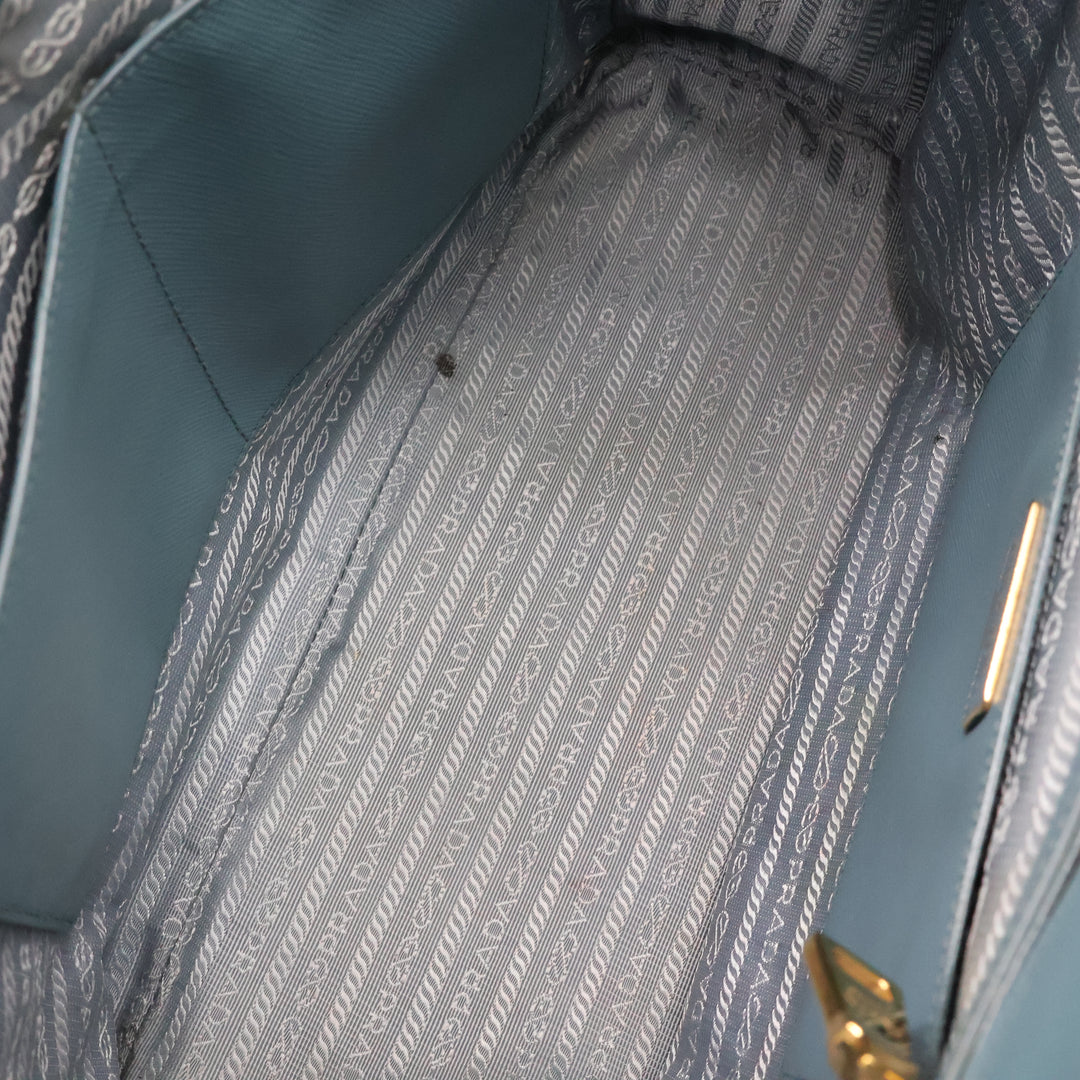 Prada Galleria Saffiano Tote  Blue Leather Handbag