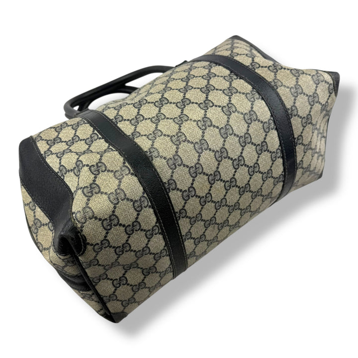 Gucci Beige/Navy Vintage GG Monogram Boston Canvas Bag