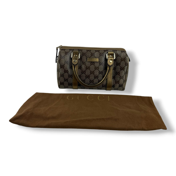 Gucci GG Gold/Beige Boston Canvas Bag