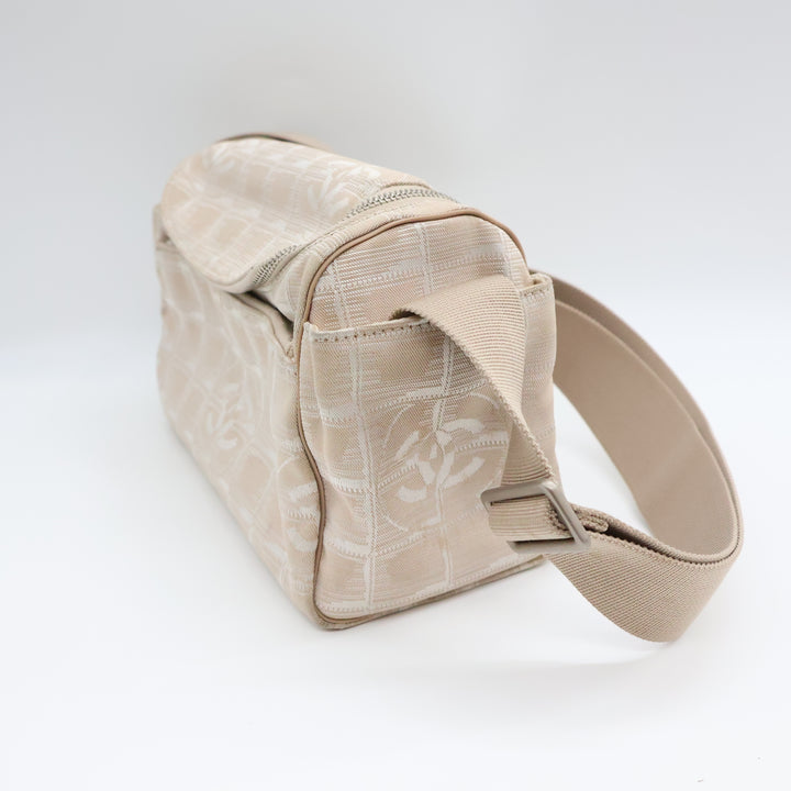 Chanel Nude/White Travel Line Shoulder Handbag
