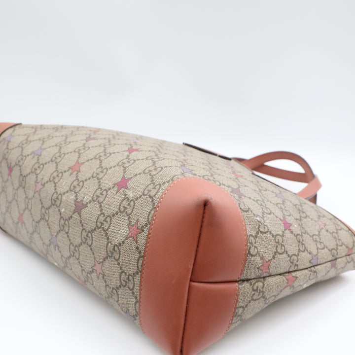 Gucci GG Beige Supreme Stars Canvas Tote Bag