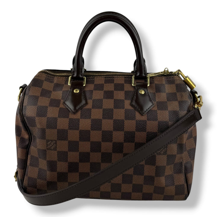 Louis Vuitton Damier Ebene Brown Speedy Bandouliere 25 Handbag