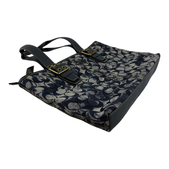 Coach Blue Tie Dye Signature Tote Handbag