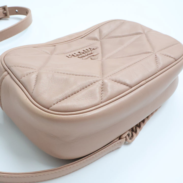 Prada Pink Nappa Gauffre Leather Camera Crossbody Handbag