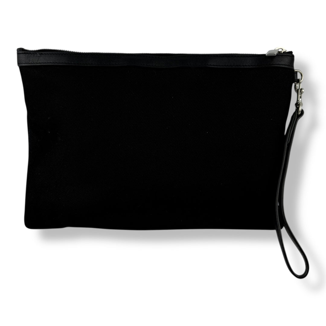 Saint Laurent Black Cotton Canvas Rive Gauche Clutch Bag
