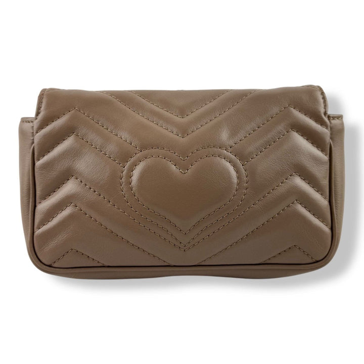 Gucci GG Marmont Flap Dusty Pink Leather Super Mini Handbag