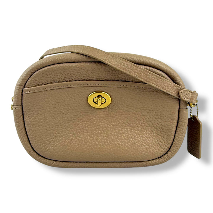 Coach Camera Soft Pebble Beige Crossbody Handbag