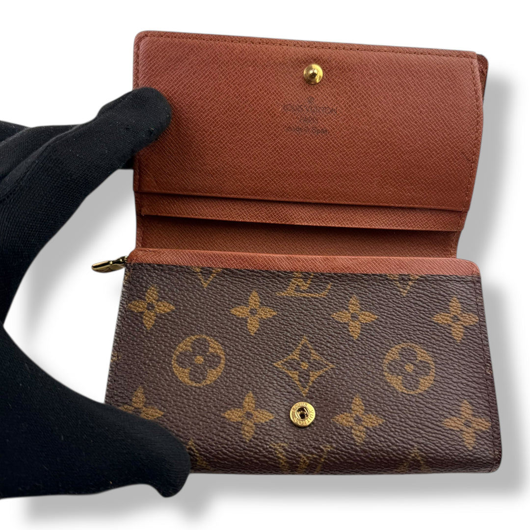 Louis Vuitton Brown Monogram Zippy Clip Purse