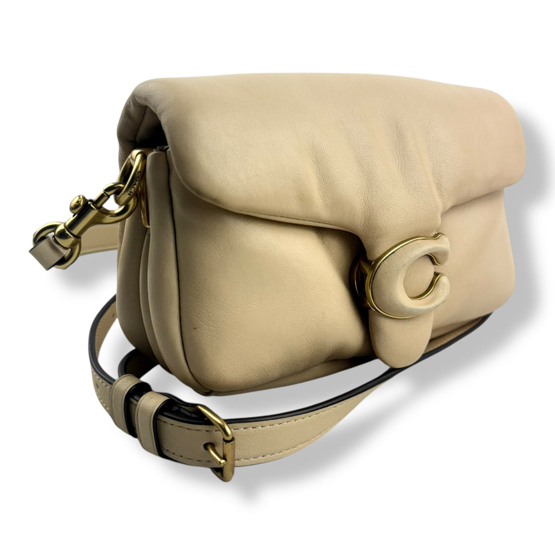 Coach Pillow Tabby 18 Cream Leather Handbag