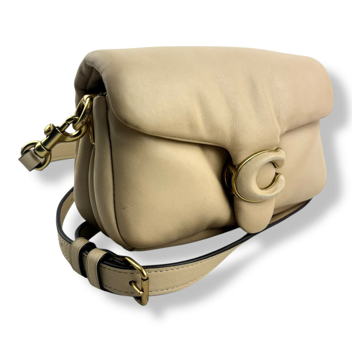 Coach Pillow Tabby 18 Cream Leather Handbag